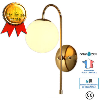 Applique murale en verre blanc lait LED style post-moderne Lumière de luxe chambre chevet fond mur salon allée